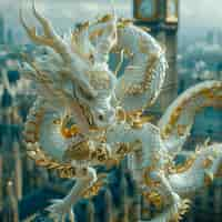 Free photo fantastic detailed dragon