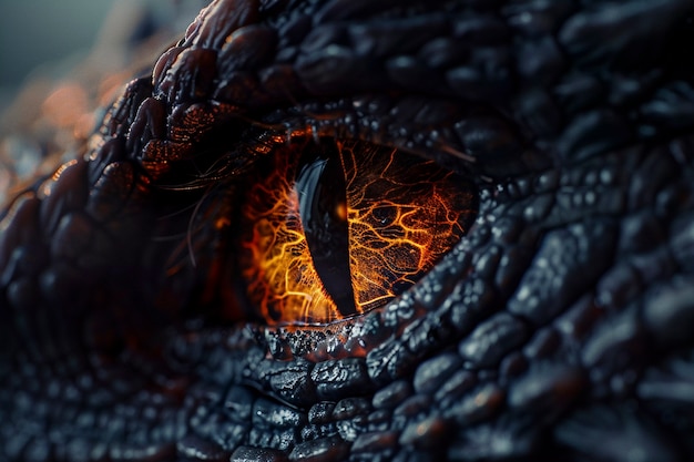 Fantastic dragon eye close up