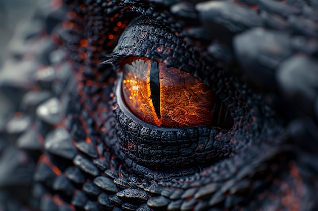 Free photo fantastic dragon eye close up