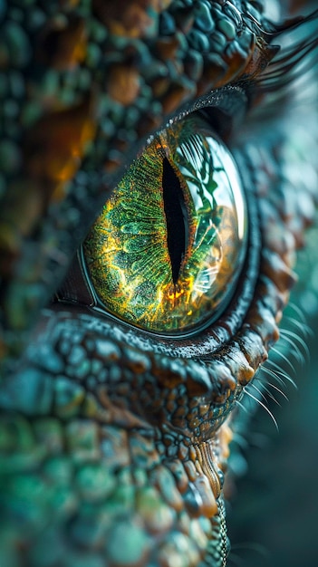 Fantastic dragon eye close up