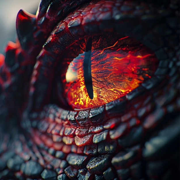 Fantastic dragon eye close up