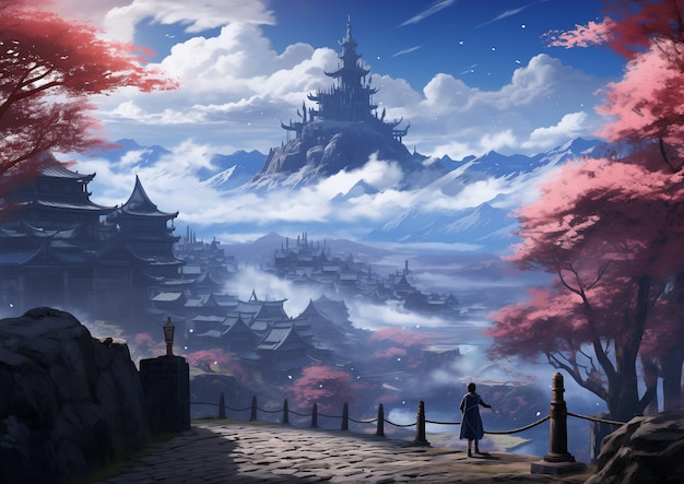 Fantasy anime style scene