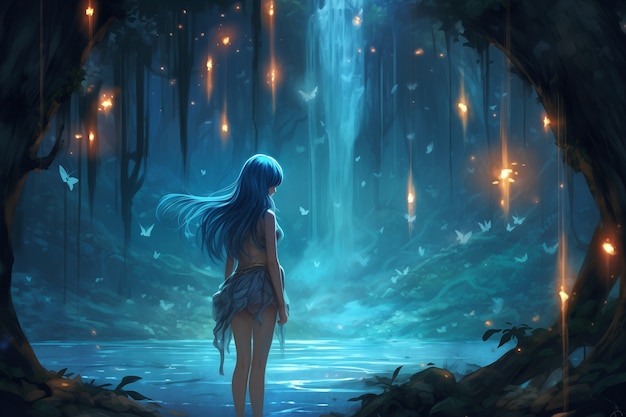 Free Photo fantasy anime style scene