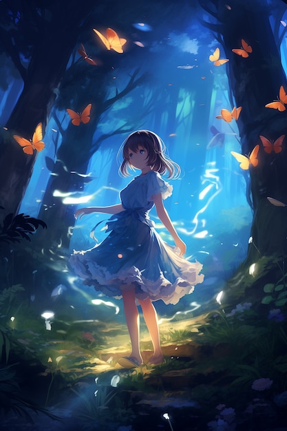 Free Photo fantasy anime style scene