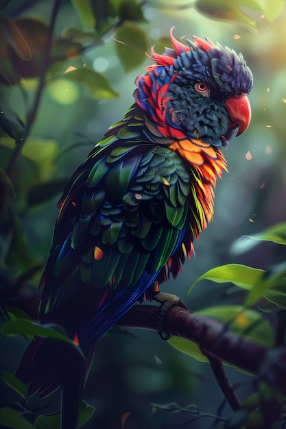 Free photo fantasy bird illustration