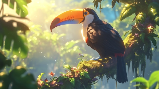 Free photo fantasy bird illustration