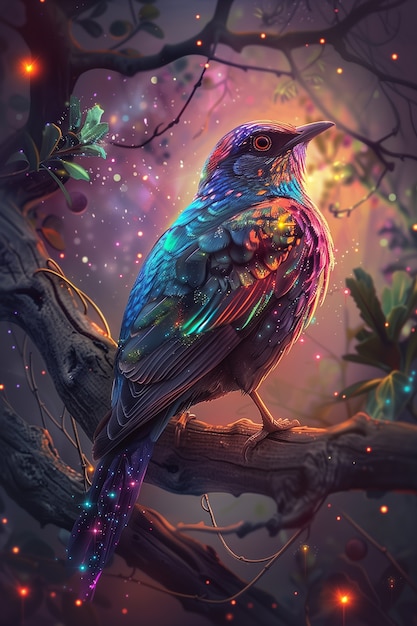 Free photo fantasy bird illustration