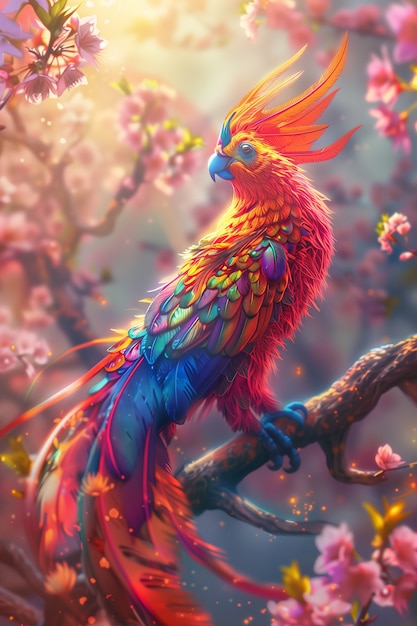 Free Photo fantasy bird illustration