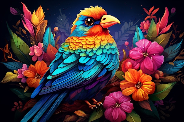 Fantasy bird illustration