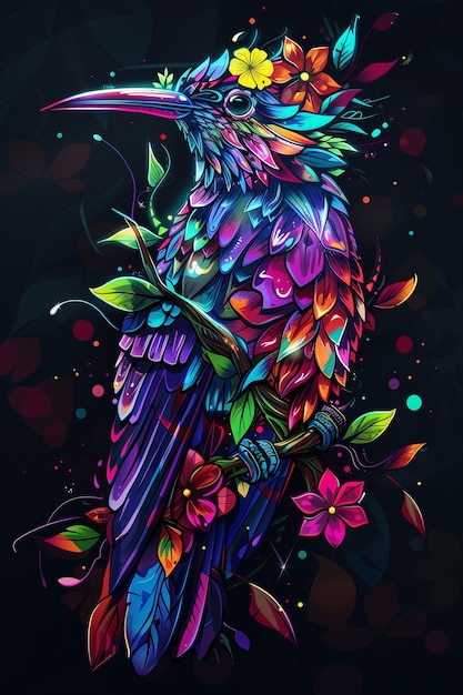 Free Photo fantasy bird illustration