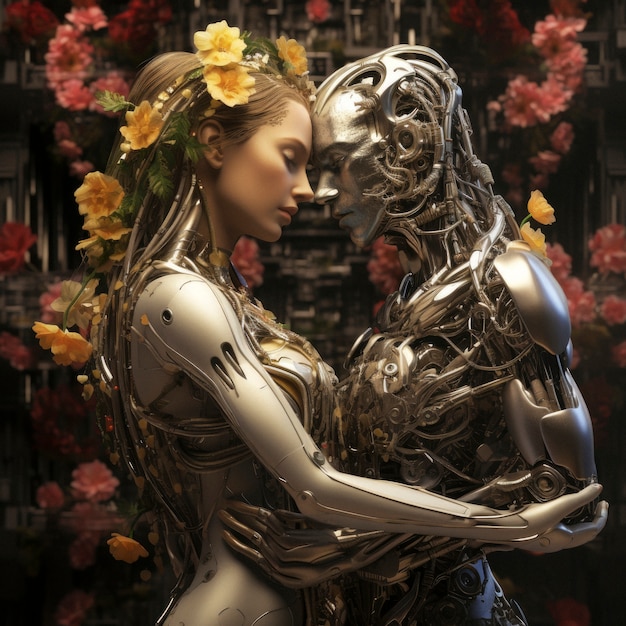 Free photo fantasy characters experiencing love