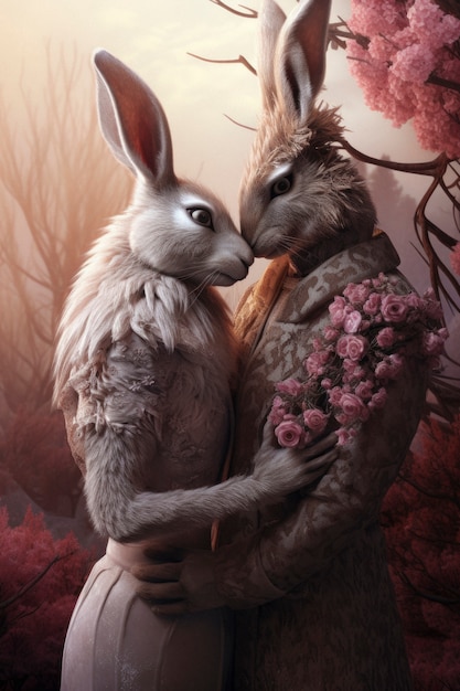 Free Photo fantasy characters experiencing love