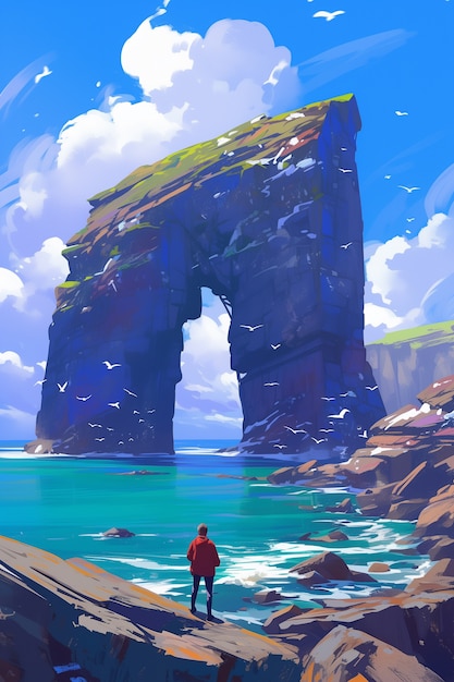 Fantasy coast landscape