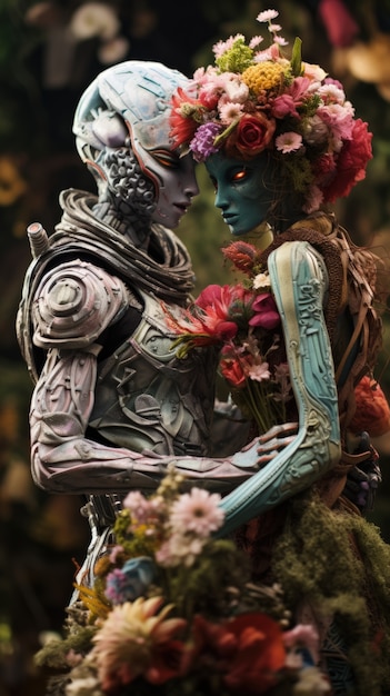 Free photo fantasy creatures couple getting married