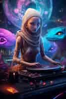 Free photo fantasy dj illustration