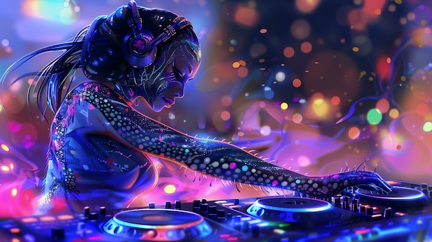 Free Photo fantasy dj illustration