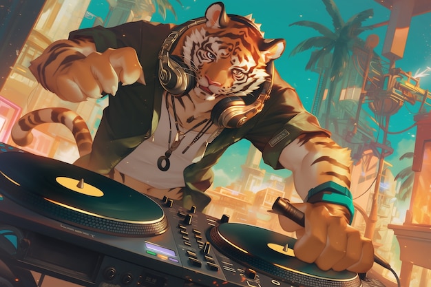 Free photo fantasy dj illustration