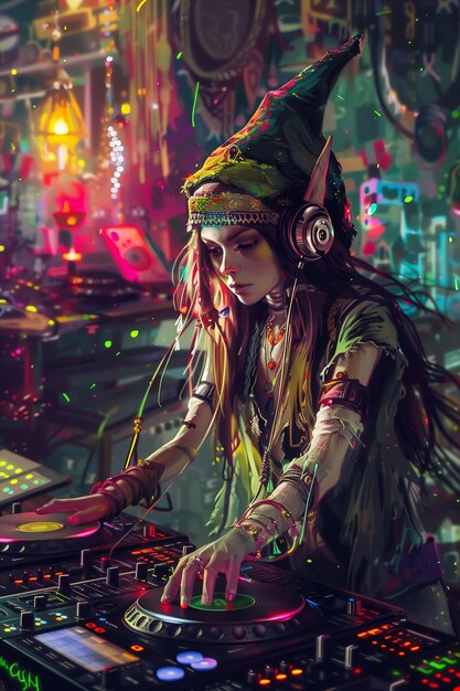 Fantasy dj illustration