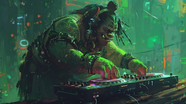 Free photo fantasy dj illustration