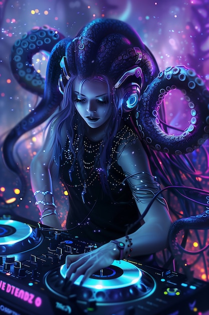 Free photo fantasy dj illustration