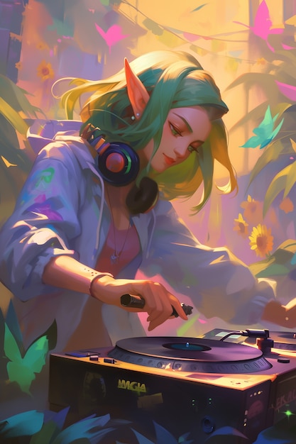 Free Photo fantasy dj illustration