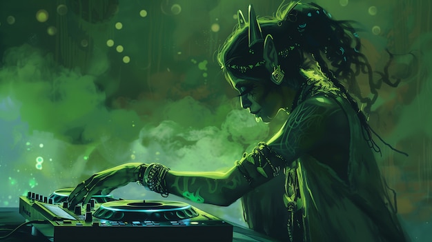 Free photo fantasy dj illustration