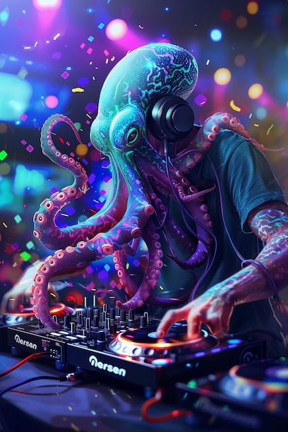 Free photo fantasy dj illustration