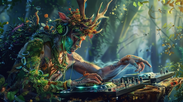 Free photo fantasy dj illustration