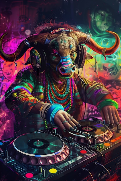 Free Photo fantasy dj illustration