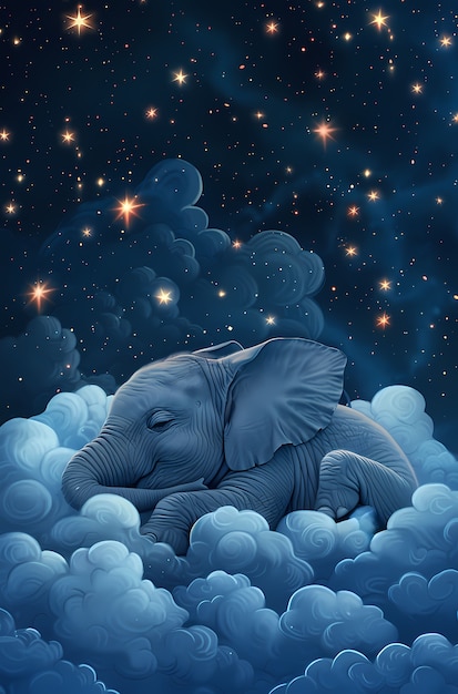 Free photo fantasy elephant illustration