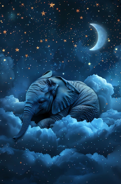 Free photo fantasy elephant illustration