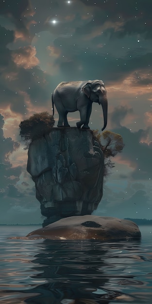 Free photo fantasy elephant illustration