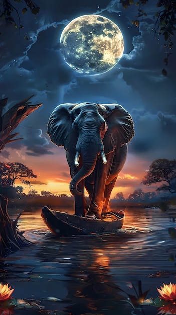 Free Photo fantasy elephant illustration