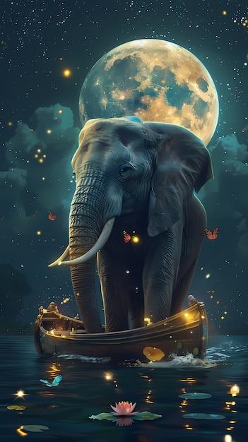 Free Photo fantasy elephant illustration