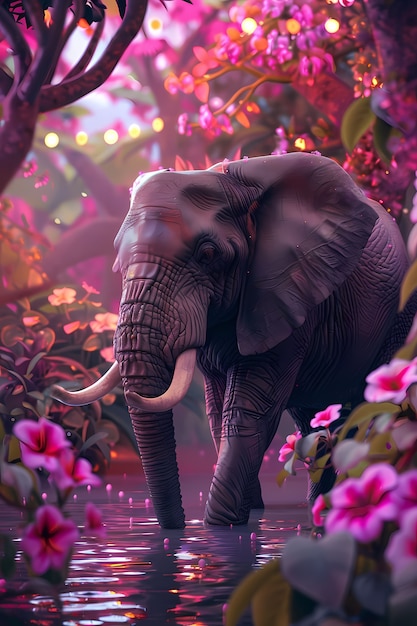 Fantasy elephant illustration