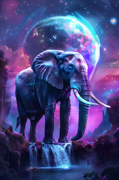 Fantasy elephant illustration