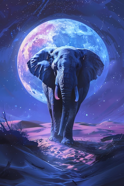 Free Photo fantasy elephant illustration