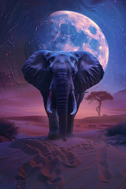 Free Photo fantasy elephant illustration