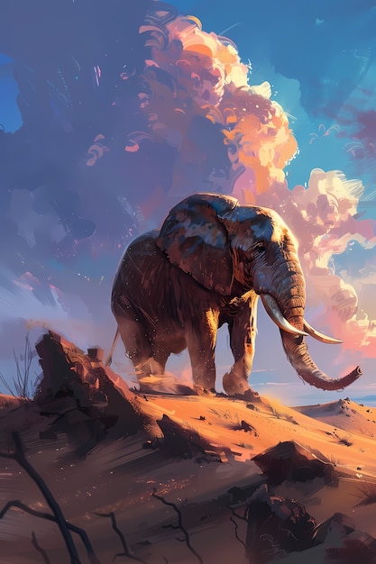 Free photo fantasy elephant illustration