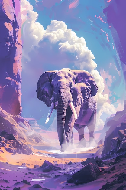 Free Photo fantasy elephant illustration