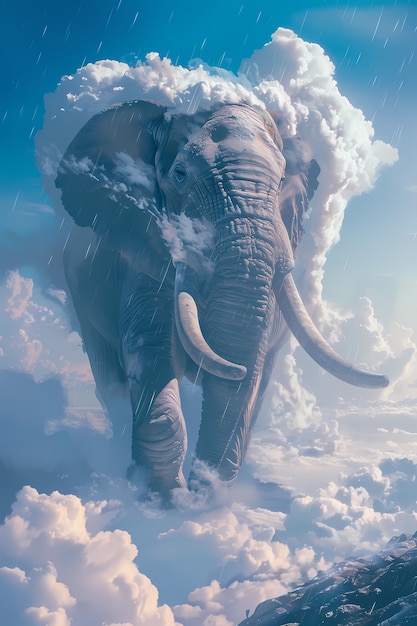 Free Photo fantasy elephant illustration