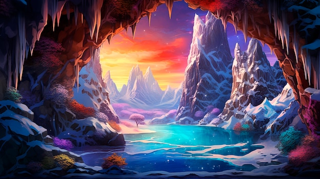 Fantasy endless hole landscape