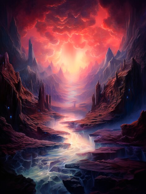 Fantasy endless hole landscape