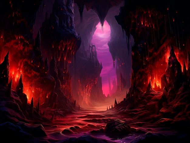 Fantasy endless hole landscape