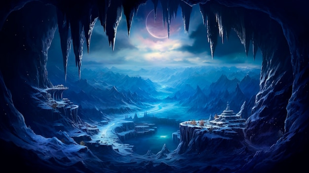 Free photo fantasy endless hole landscape