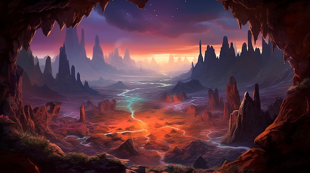 Free photo fantasy endless hole landscape