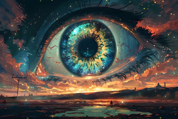 Fantasy eye illustrated