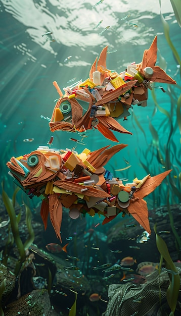 Free Photo fantasy fish made of plastic