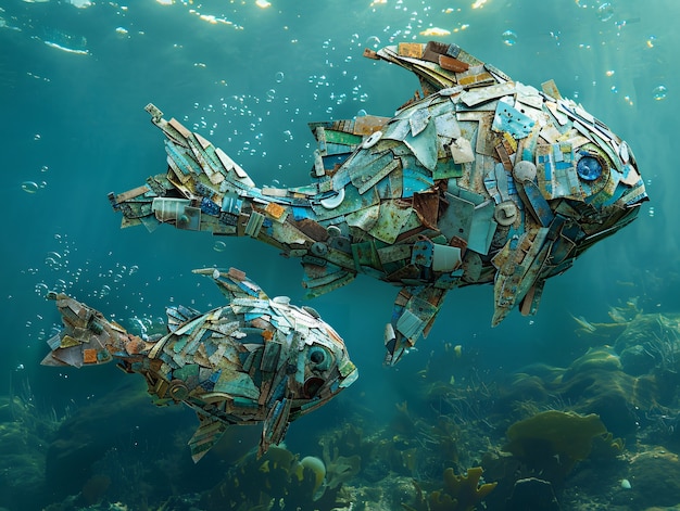 Free photo fantasy fish made of plastic