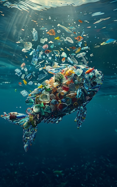 Fantasy fish made of plastic